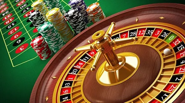 Live casino table with a dealer